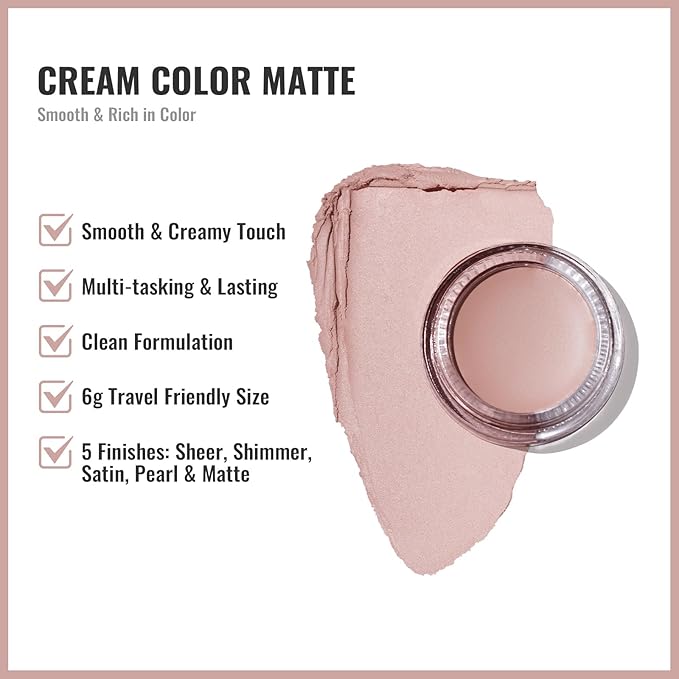 Oulac Matte Eyeshadow 3-in-1 Eyeshadow Nude Eye Primer&Eyeliner Highly Pigmented Waterproof Smudge-proof Long Lasting Wear Smooth&Blendable Formula for Natural Look,Vegan & Cruelty-Free,CM02-Velvo Beauty