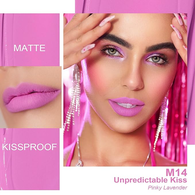 Oulac Matte Lipstick Metallic Lipstick Set for Women, Long Lasting Dual-UseLiquid Lipstick High Impact Lip Color Full Coverage Lip Makeup with Vitamin E Waterproof Formula,Vegan M14+M25+MD02-Velvo Beauty