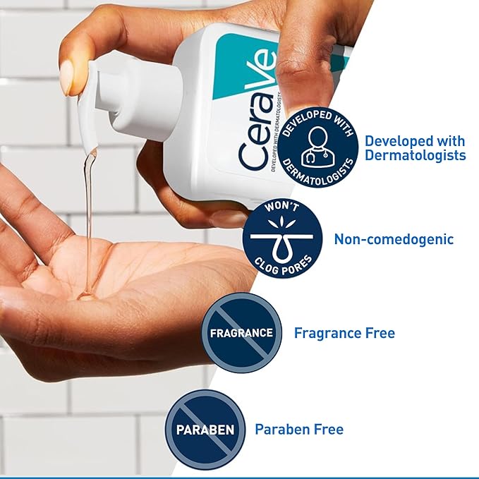 CeraVe Acne Treatment Face Wash, Salicylic Acid Cleanser with Purifying Clay, Niacinamide, and Ceramides, Pore Control and Blackhead Remover, 8 Ounce-Velvo Beauty