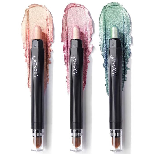 3PCS Cream Eyeshadow Stick,Pro Longwear Eyeshadow Sticks Pencils Crayon-Neon Color-Velvo Beauty