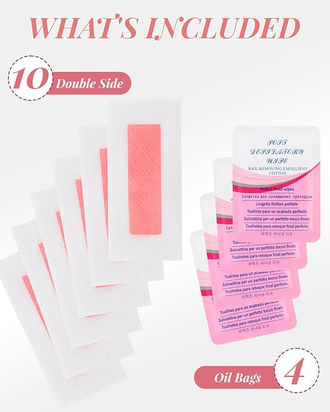20PCS Facial Wax Strips for Hair Removal, Facial Hair Removal for Women, Waxing Kit for Women's Face, Bikini, Chest, Body, Arms, Legs, Back, & Brazilian | 20ct Waxing Strips & 4 calming Oil Wipes-Velvo Beauty