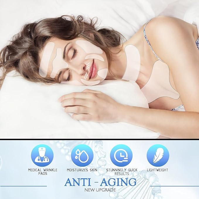 18 Pcs Wrinkle Patches,Reusable Silicone Face, Forehead, Neck & Chest Wrinkle Pads – Anti Aging Overnight Facial Smoothing Pads for Fine Lines, Decollete Care, Skin Rejuvenation-Velvo Beauty