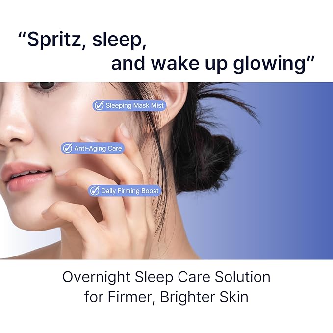 Perfect Sleep Repair Mask Mist 2.70fl.oz, Retinol-Infused Dual Layer Sleeping Serum-in-Mist for Overnight Skin Recovery, Lifting & Wrinkle Care, Deep Hydration & Radiance Boosting Korean Facial Spray-Velvo Beauty