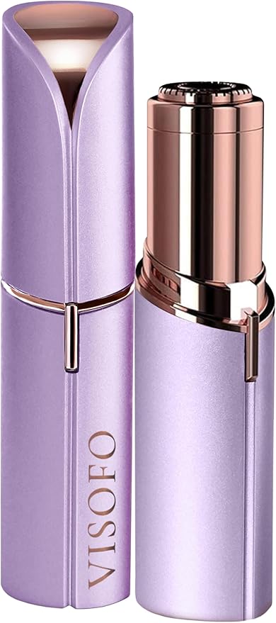 Facial Hair Removal for Women | Electric Razor Device Small Mustache Dermaplaning Remover Tools Tweezers Epilator Trimmer Face Dermaplane Shavers Beauty Gadgets Set Accessories by VISOFO (Amethyst)-Velvo Beauty