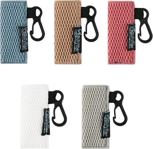 Beautyflier Keychain, Lip Balm Holder for Burts Bees Chapstick - 5pcs, Elastic, Stylish, Unique Designs, Attractive Color, Clip On, Lightweight, Red, Blue, Pink-Velvo Beauty