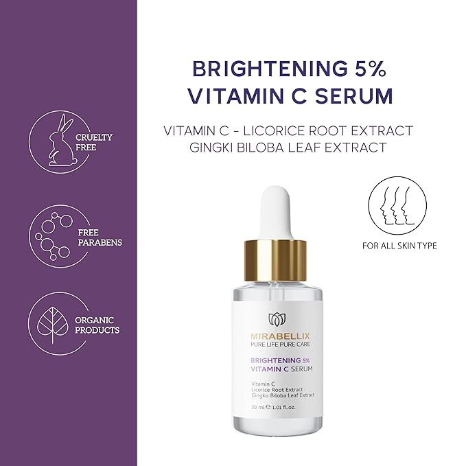 Vitamin C Facial Serum | Daily Antioxidant Support with Niacinamide, Licorice Root & Ginkgo Biloba | Hydrating & Nourishing Formula 30ml-Velvo Beauty