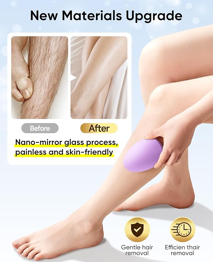 Crystal Hair Eraser for Women and Men, Reusable Crystal Hair Remover Magic Painless Exfoliation Hair Removal Tool, Magic Hair Eraser Device for Back Arms Legs-Velvo Beauty