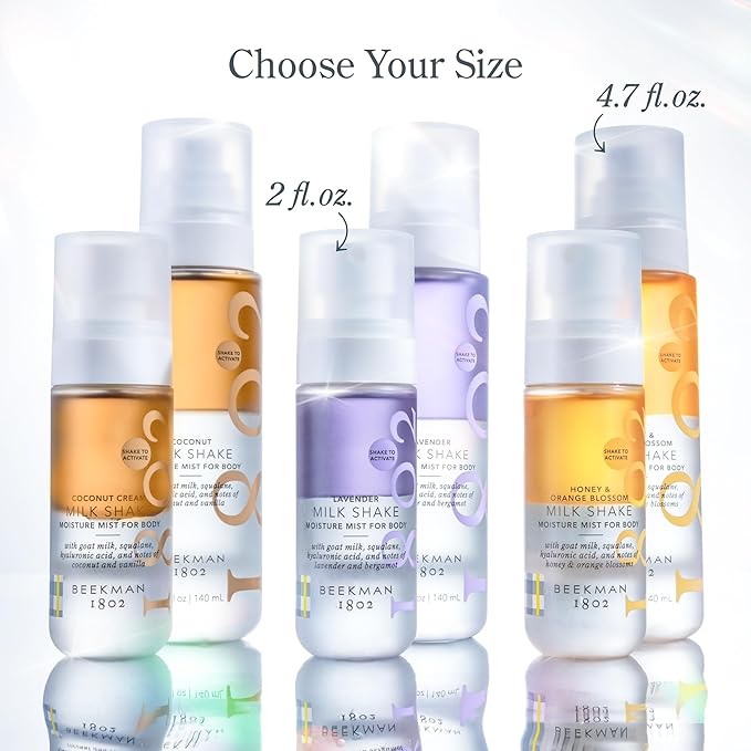 Beekman 1802 Lavender Milk Shake - Body Mist - 4.7 fl. oz - With Hyaluronic Acid & Jojoba Oil - Instantly Moisturizes, Hydrates & Softens - Good for Sensitive Skin - Cruelty Free-Velvo Beauty