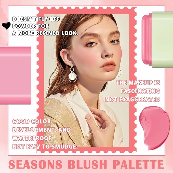 Blush Cream for Cheeks,Face Matte Contour Blush Makeup,Buildable Shimmer Facial Cheek Blusher Shades,Blendable Cosmetic Makeup Blush 01-Velvo Beauty