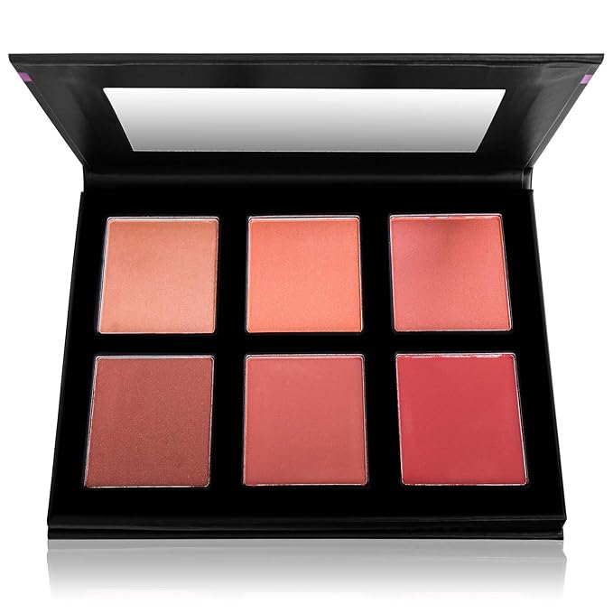 SHANY Shimmer & Matte Powder Blush Makeup Palette with Mirror - 6 Color Makeup Blush Palette - BLUSH-Velvo Beauty