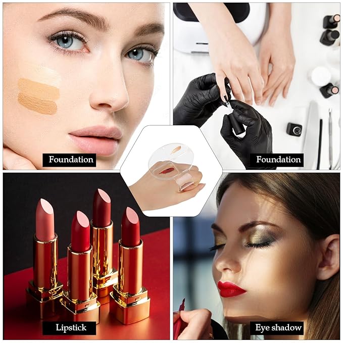 2 Pcs Makeup Hand Palette Foundation Palette Foundation Mixing Palette Hand-Held Nail Art Manicure Palette Clear Makeup Palette for Mixing Foundation Eye Shadow Nail Art-Velvo Beauty