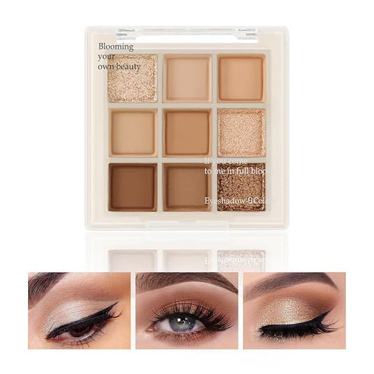 Boobeen Nude Eyeshadow Palette - Matte and Shimmer Makeup, Highly Pigmented Creamy Eye Shadow Powder, Create a Neutral Eye Look, Long Wearing-Velvo Beauty