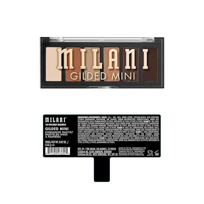 Milani Gilded Mini Eyeshadow Palette with 6 Matte & Shimmer Hues - Whiskey Business-Velvo Beauty
