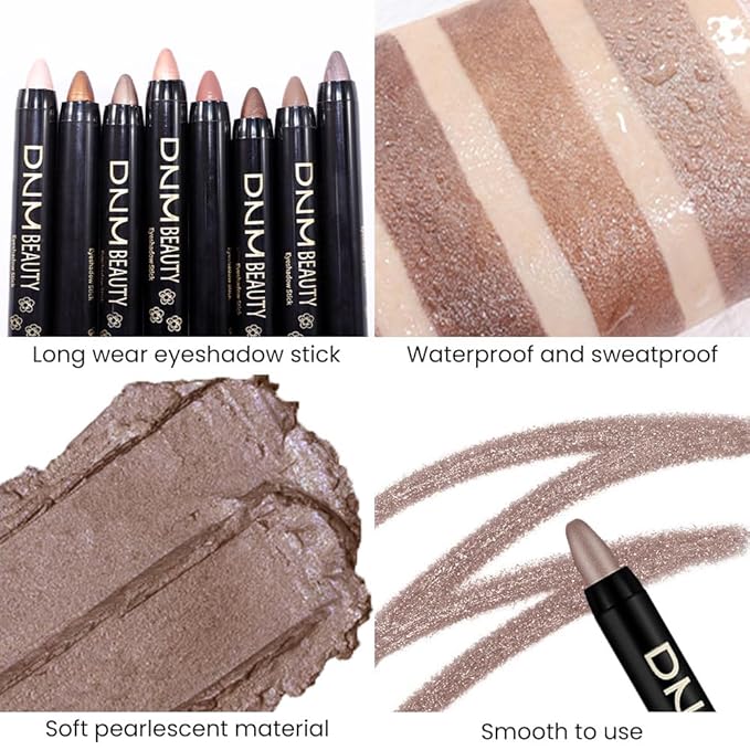 evpct Taupe Shimmer Cream Eye Shadow Brightener Sticks Set for Eyes, Taupe Shimmery Matte Pencil Eye shadow Applicator Stick Pen Palette Makeup Waterproof sombras en crema para ojos 19#-Velvo Beauty