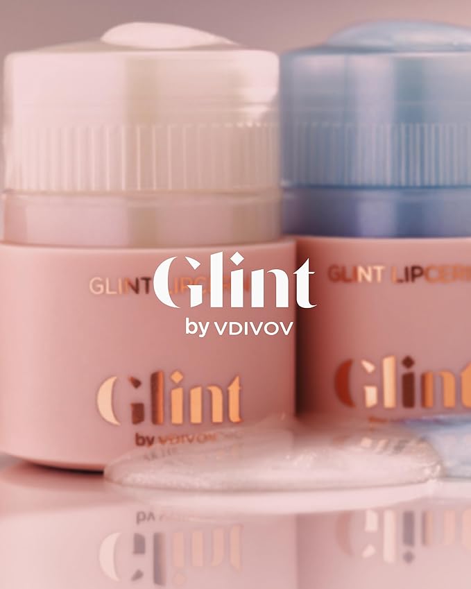 Glint Lipcerin (Icy Blue, 0.5fl oz) - Long Lasting Hydrating lip gloss with Shea Butter for a Natural Looking, Korean Skin care Ideal for Chapped, Dry, Cracked, or Damaged Lips-Velvo Beauty