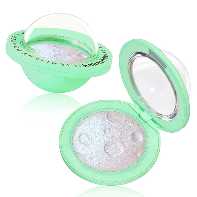 Highlighter Palette, Chameleon Face Shimmer Blush Makeup, Multichrome Glitter Holographic Iridescent Blue Sparkle, Rainbow Color Shifting Eyeshadow Cheek Contour Highlight Creamy Powder Pallet-Velvo Beauty