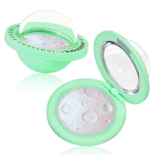 Highlighter Palette, Chameleon Face Shimmer Blush Makeup, Multichrome Glitter Holographic Iridescent Blue Sparkle, Rainbow Color Shifting Eyeshadow Cheek Contour Highlight Creamy Powder Pallet-Velvo Beauty
