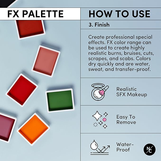 FX Alcohol-Activated Palette, Activator, and Remover Kit, Professional SFX Makeup Set Multicolor-Velvo Beauty
