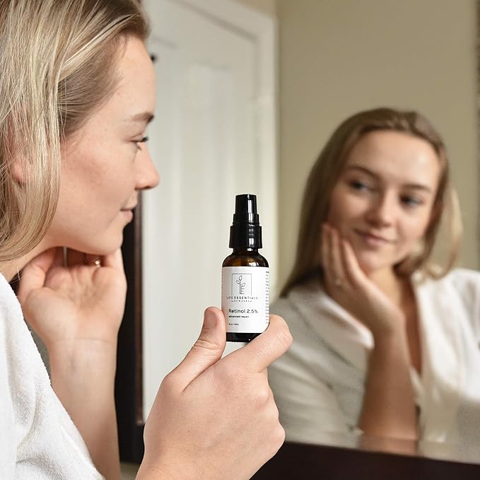 Life Essentials Retinol Serum 2.5% for Wrinkles, Fine Lines, Acne Scars, & Skin Blemishes- Vitamin A + Hyaluronic Acid, Vitamin E, Organic Green Tea, Jojoba Oil - Organic and Natural-Velvo Beauty