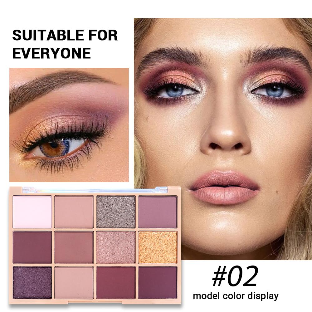 Neutral Smokey Eye Shadow Palette,Nude Mauve Rose Gold Cream Eyeshadow Palette,Make Up Pallets for Women Natural Eyeshadow for Eyes Long Lasting Naturing-Looking-Velvo Beauty