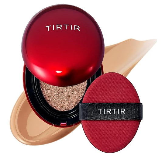 TIRTIR Mask Fit Red Cushion Foundation | Full coverage, Weightless, Skin fit, Satin Glow Finish, Korean Makeup BB Foundation, beauty, Tattoo cover up, Buildable (#29C Taupe Beige, 0.63 Fl Oz)-Velvo Beauty