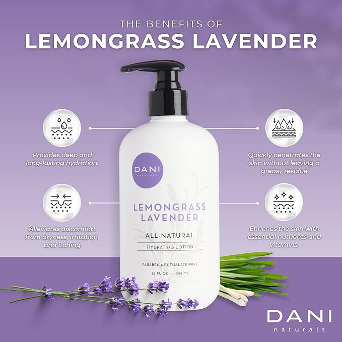 Naturals Hand & Body Lotion - Calming Lemongrass Lavender Scent, Moisturizing Lotion with Aloe Vera, Shea Butter & Vitamin E, Deep Hydration for Dry Skin, All Skin Types - 12 Oz-Velvo Beauty