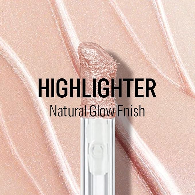 KYDA Liquid Highlighter, High Glossy Face Illuminator, Radiant Glow Liquid Filter, Silky Creamy Face Enhancing Makeup, Buildable Formula-Rose Gold-Velvo Beauty