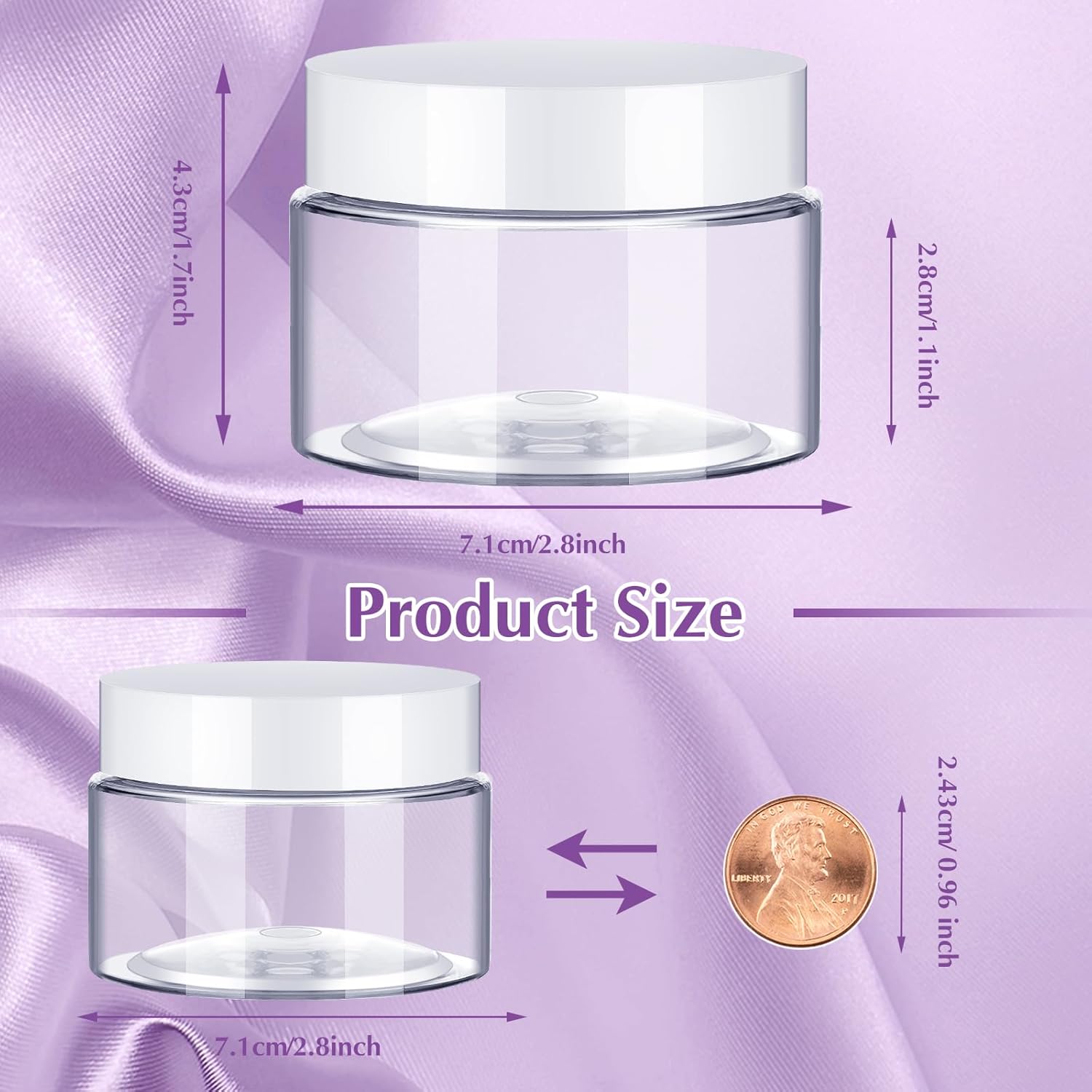 SATINIOR 100 Pcs Plastic Jars with Lids Small Containers Lids Wide Mouth Small Plastic Containers for Lotion Cream Rhinestones Body Butters Travel Storage(4 oz,White)-Velvo Beauty