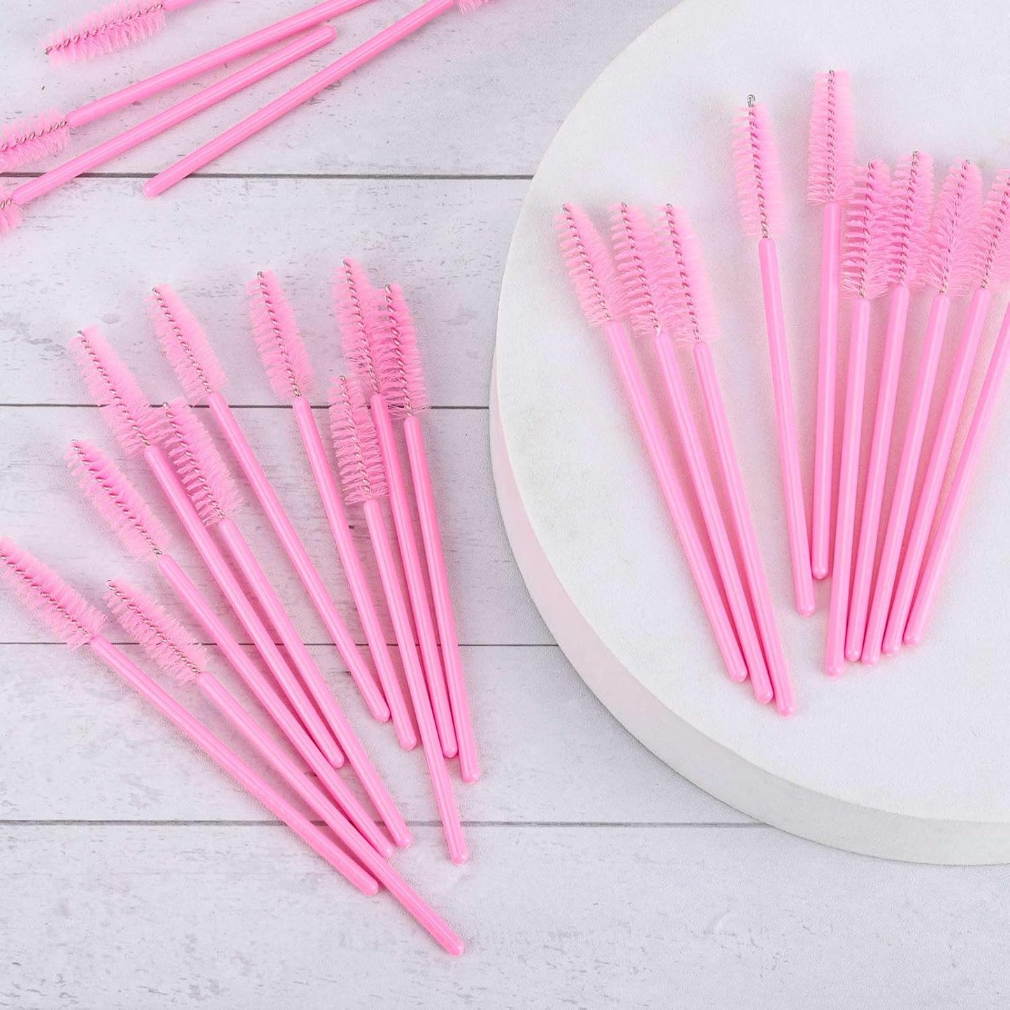 1000 Disposable Mascara Wands Eyelash Brushes Spoolies for Eyebrow Eye Lash Extension Pink-Velvo Beauty