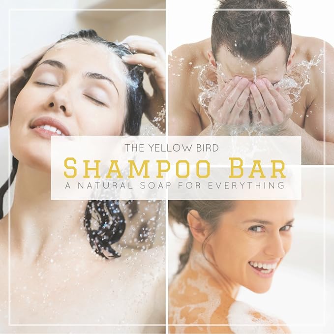 The Yellow Bird Solid Bar Shampoo Soap. Grapefruit, Rosemary, and Lavender. Mild Natural and Organic Ingredients. Sulfate Free. Gentle Scalp + Hair Care-Velvo Beauty