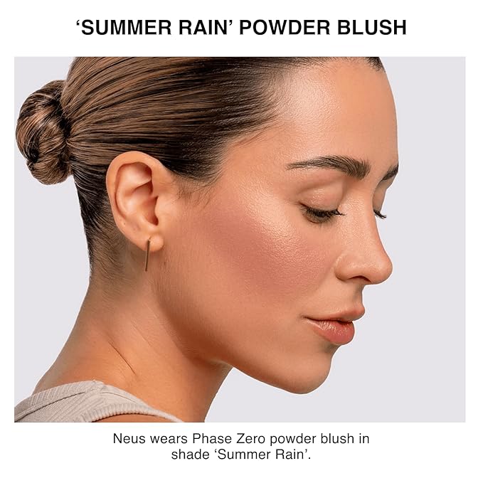 Makeup Powder Blush for cheeks | "Summer Rain" | 4g / 0.141oz | Cruelty-Free, Vegan, Clean Beauty | Buildable & Blendable for Natural, Healthy Glow | Coral, Peach & Golden Hues-Velvo Beauty