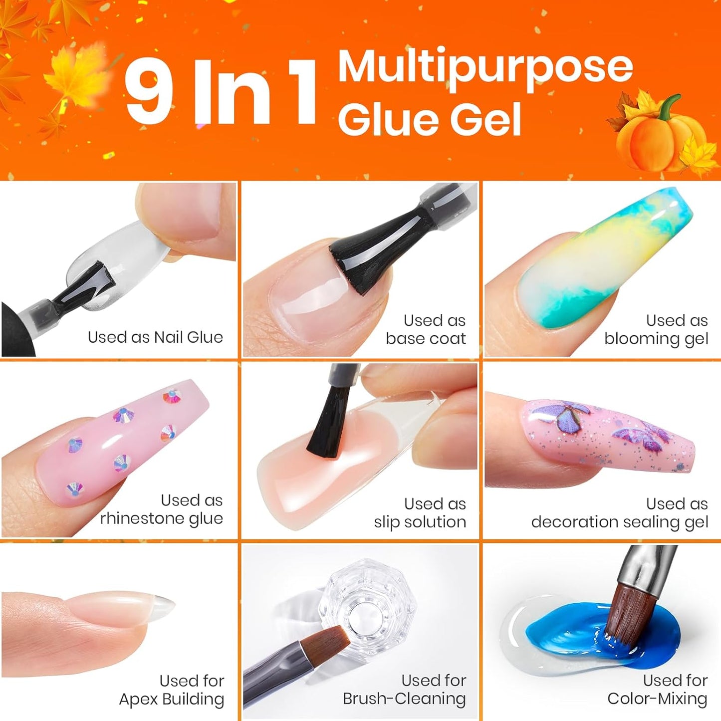 Beetles Gel Nail Extension Kit Almond Shape, Easy 9 in 1 Glue Uv Led Set Etch X Nail Tips Short Almond Half Matte Tips, Gift for Women & Girls, 504 pcs-Velvo Beauty