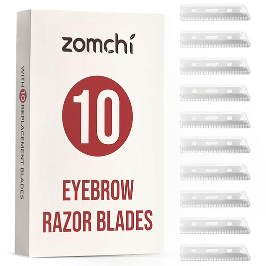 ZOMCHI Precision Eyebrow Razor Blades - Set of 10 Replacement Blades-Velvo Beauty