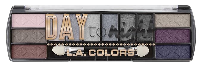 L.A. COLORS Day to Night 12 Color Eyeshadow, Evening CES431-Velvo Beauty