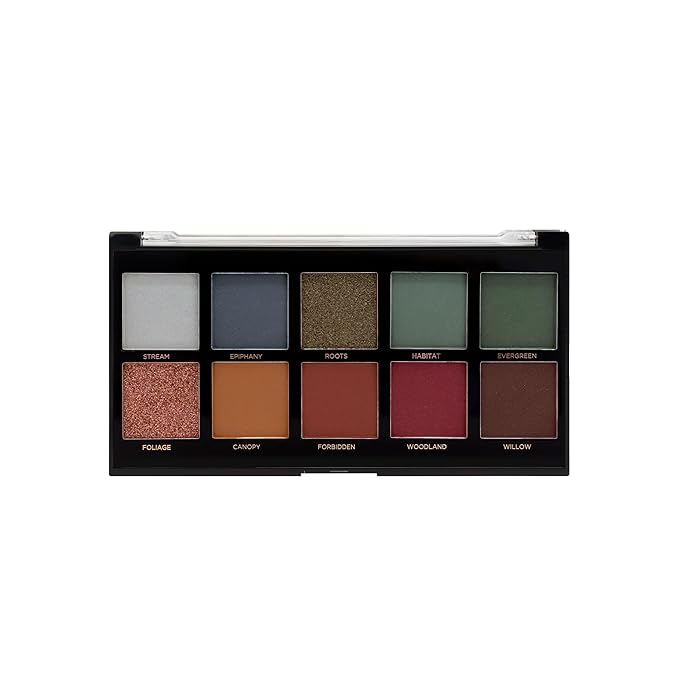 Profusion Cosmetics 10 Shade Eyeshadow Palette - High Pigmented Multi-Finish Colors, Vegan & Cruelty-Free, Create Stunning Looks On-the-Go - Travel-Friendly & Versatile Makeup, Meadow-Velvo Beauty