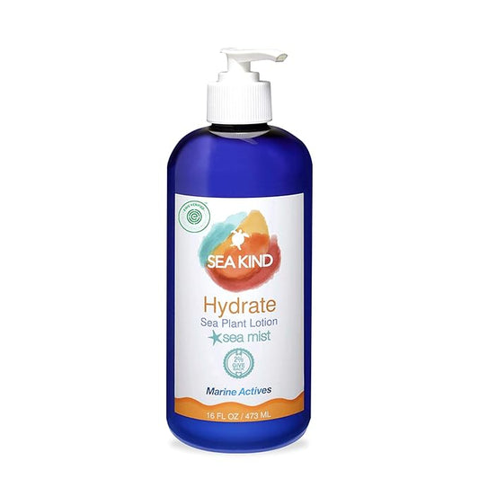 All Natural Hydrate Lavender Sea Plant Hand and Body Lotion for Women and Men, Essential Oil Scent 16 Fl Oz, Non Comedogenic, Vegan Moisturizer for Dry and Sensitive Skin, No Parabens-Velvo Beauty