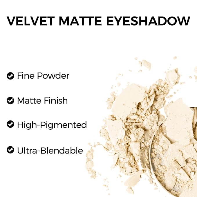 Erinde Single Beige Matte Eyeshadow Palette, High Pigment, Long Lasting, Intense Color, Neutral Nudes Naked Matte Pressed Powder Eye Shadow Palette-Velvo Beauty