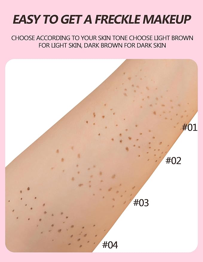 Erinde Waterproof Freckle Stamp Pen, Dual Ended Fake Freckle & Black Liquid Eyeliner, Long Lasting Quick Dry Faux Freckles Stamp Freck Pen for Natural Sunkissed Makeup, B1 LIGHT-Velvo Beauty
