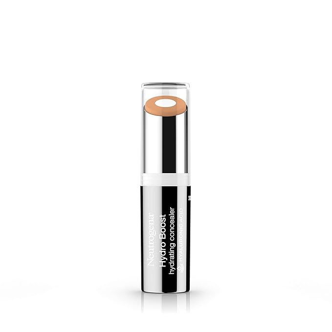Neutrogena Hydro Boost Hydrating Concealer Stick for Dry Skin, Oil-Free, Lightweight, Non-Greasy and Non-Comedogenic Cover-Up Makeup with Hyaluronic Acid, 40 Medium, 0.12 Oz-Velvo Beauty