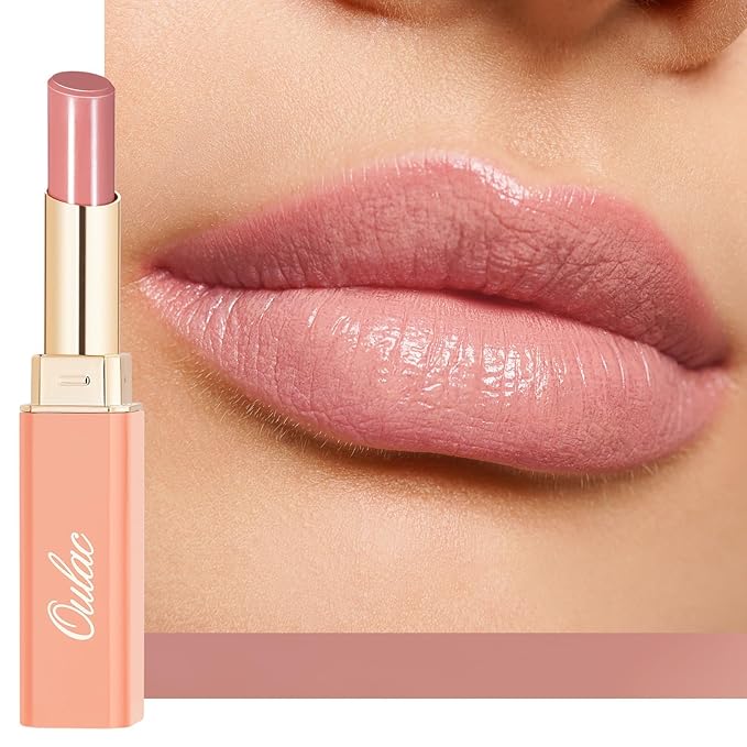 Oulac Moisturizing Shine Mauve Pink Lipstick for Women - 2 in 1 Glossy Light Pink Tinted Lip Balm, Hydrating Winter Lipstick for Dry Lips,Shine Juicy Finish Vegan 2.2g/0.07oz (14)-Velvo Beauty
