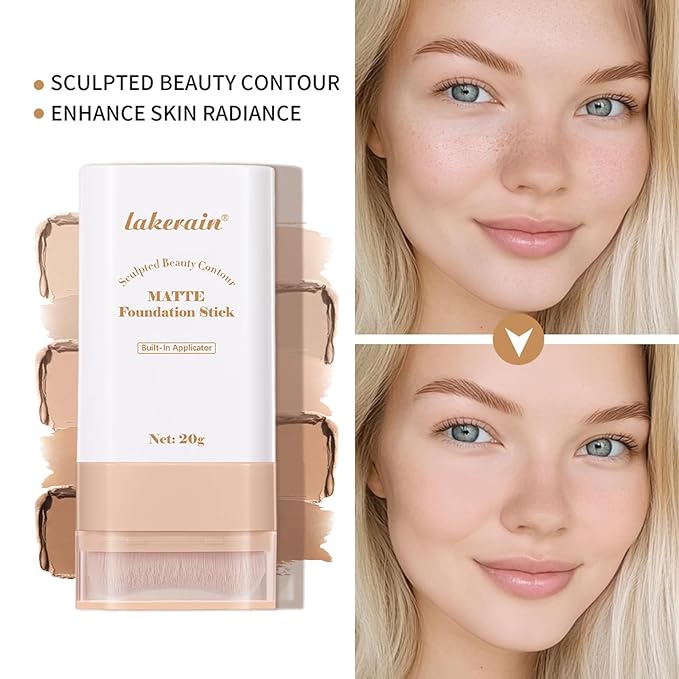 Beauty Balm Serum Boosted Skin Tint, Dual-Ended Eraser Foundation Stick with Brush, Full Coverage Cream Korean Makeup, Long-Lasting Stick for Smooth, Flawless Finish (#2 Nature)-Velvo Beauty