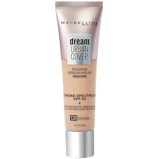 Maybelline Dream Urban Cover Flawless Coverage Foundation Makeup, SPF 50, Buff Beige-Velvo Beauty