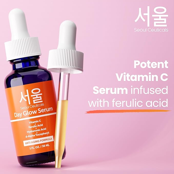 SeoulCeuticals Korean Skin Care 20% Vitamin C Hyaluronic Acid Serum + CE Ferulic Acid - Potent Anti Aging, Anti Wrinkle Korean Beauty 1oz-Velvo Beauty