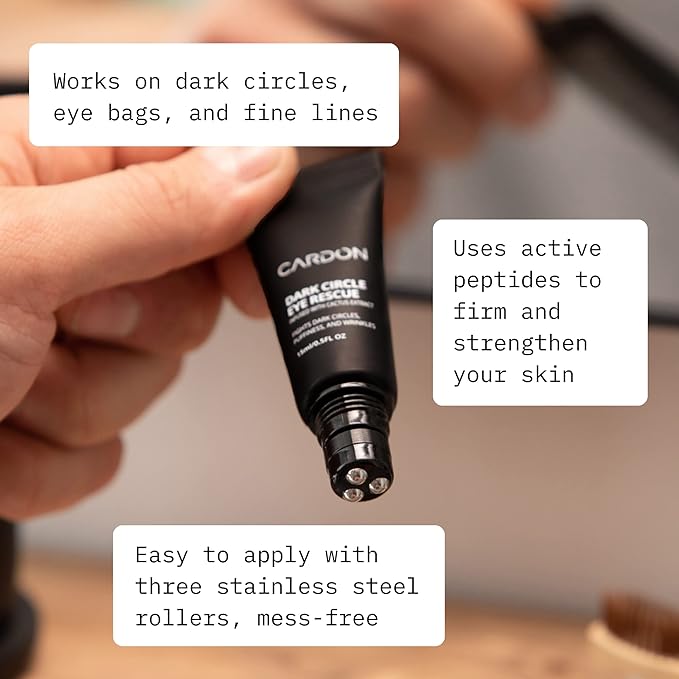 Cardon | Dark Circle Rescue for Men and Women | Under Eye Roller Eye Stick Massager for Puffy Eyes, Dark Circles, Bags, Wrinkles | Made with Peptides, Niacinamide, Hyaluronic Acid-Velvo Beauty