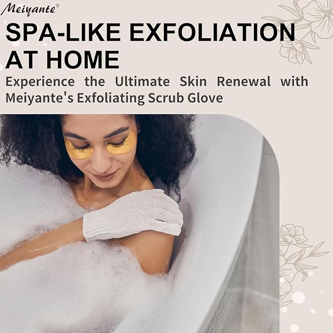 Exfoliating Glove - Body Scrub for Smooth and Soft Skin - Body Exfoliator for Ingrown Hair Dead Skin Remover and Itchy and Flaky Skin - Scrubber Shower Accessories 1 Pair Glove Mens Stocking Stuffer-Velvo Beauty