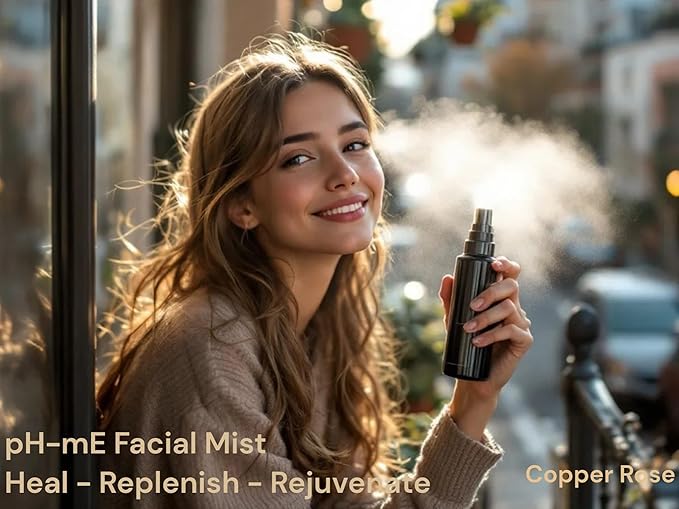 Hydrating Cleaning Face Mist, Copper Rose, Pure, Natural, Organic Ingredients Helps your Skin Reduce Wrinkles, Fine Lines, Inflammation, Acne, for Clear Beautiful Skin (2oz)-Velvo Beauty