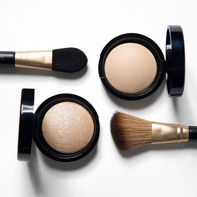 LAURA GELLER NEW YORK Dual-Ended Highlighter Brush - Multipurpose Makeup Brush for Highlighter, Blush, Bronzer and More - Includes Dual-Fiber Vegan Bristles and Satin Paddle for Flawless Application-Velvo Beauty