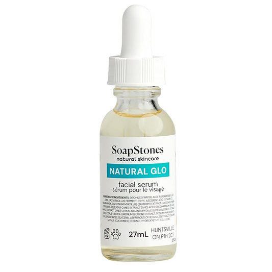 Soapstones Natural Glo Facial Serum - Niacinamide and Hyaluronic Acid Vitamin C Serum - Bilberry, Sugar Cane, Maple, Lemon and Orange Extracts Infused Face Serum-Velvo Beauty