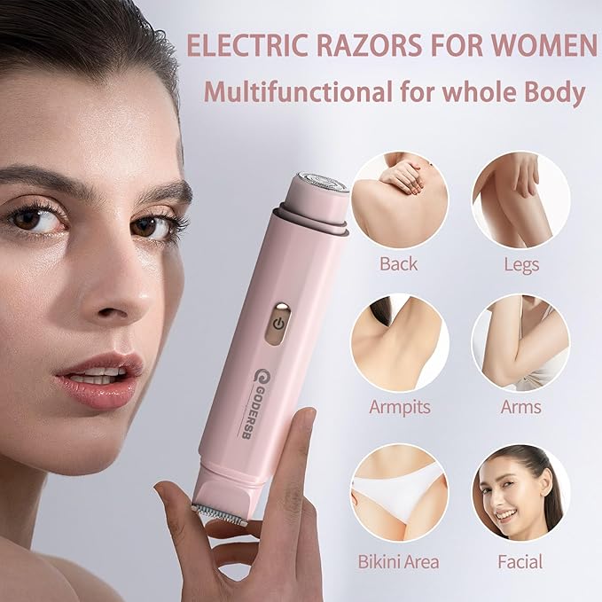 Bikini Trimmer for Women, Waterproof Electric Bikini Shaver Cordless Recharge Razors for Women for Leg Bikini Area Face Armpit & Body Trimming, Ideal Gifts for Ladies - Pink-Velvo Beauty