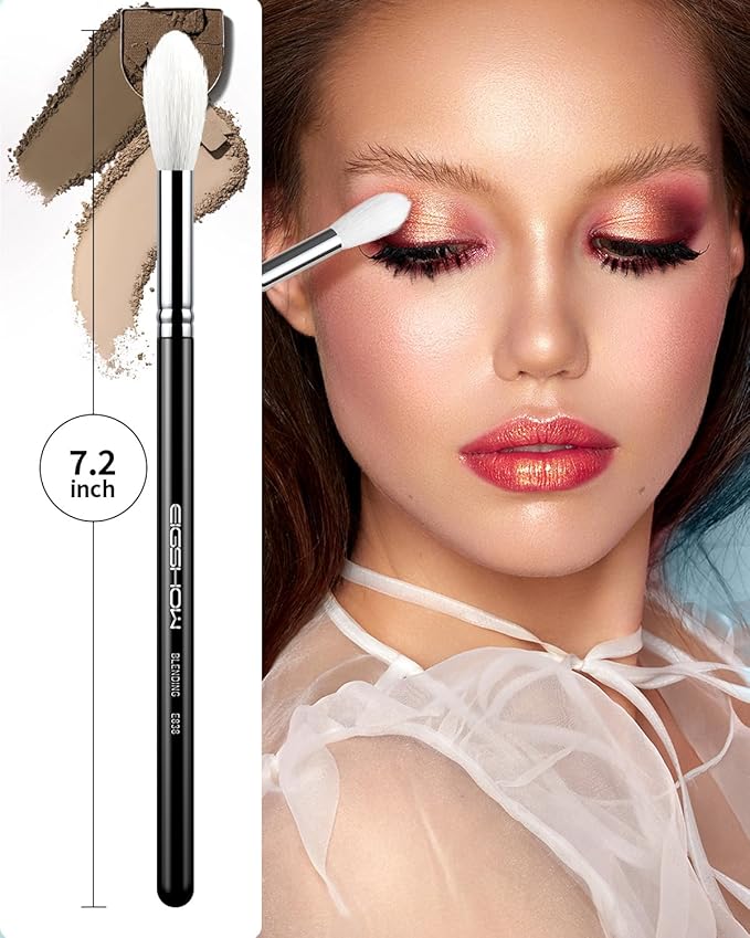 Eyeshadow Brush Fluffy Big Blending Brush Goat Bristles Soft Smugde for Powder Cream Liquid Eyeshadow for Eye Makeup Black (E838)-Velvo Beauty